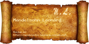 Mendelsohn Leonárd névjegykártya