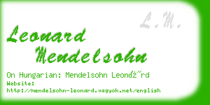 leonard mendelsohn business card